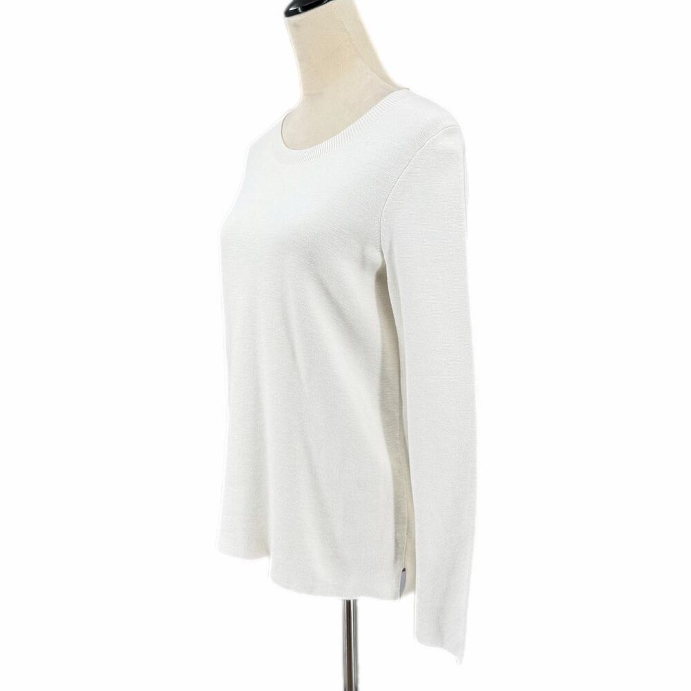 Madewell 100% Cotton White Laced Back Knit Casual Comfort Cute Pullover Sweater - Picture 4 of 12